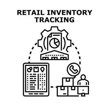 Retail inventory tracking system managing product logistics Stock Illustration