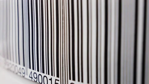 Retail label barcode scan Stock Footage 236414780