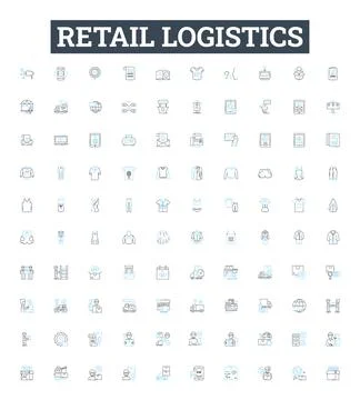 Retail logistics vector line icons set. Retail, Logistics, Procurement Stock Illustration