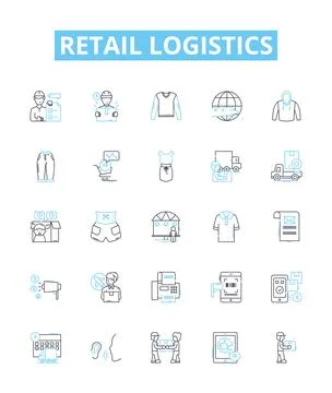 Retail logistics vector line icons set. Retail, Logistics, Procurement イラスト素材