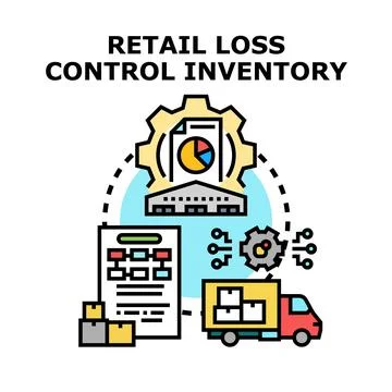 Retail loss control inventory management process Stock Illustration
