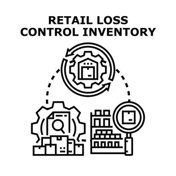 Retail loss control inventory management system process Stock Illustration