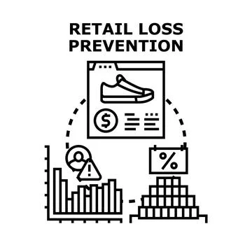 Retail loss prevention concept vector illustrating financial security Illustrazione stock