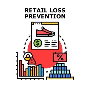 Retail loss prevention concept vector illustrating financial security Illustrazione stock