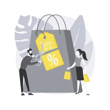 Retail markdown abstract concept vector illustration. Illustrazione stock