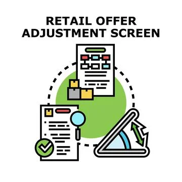 Retail offer adjustment screen management optimizing pricing Illustrazione stock