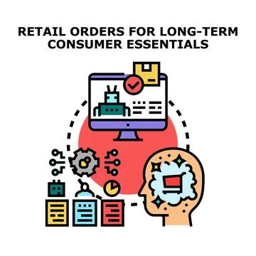 Retail orders for long term consumer essentials planning and automation Stock Illustration