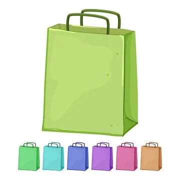 Retail paper bag cartoon vector graphic Illustration
