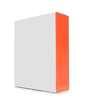 A retail paper box without text, isolated on a white background Stock Photos