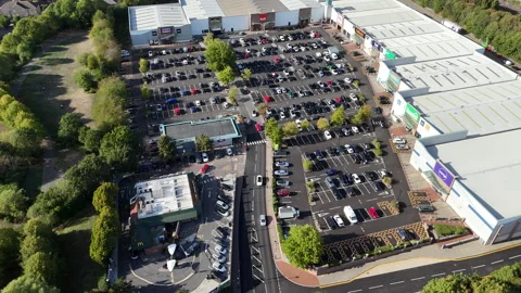 Retail park aerial. Stock Footage 346057239