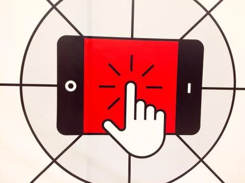 Retail pictogram shopping objects cell phone Stock Photos