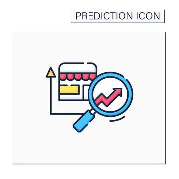 Retail predictive analytics color icon Stock Illustration