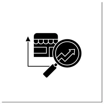Retail predictive analytics glyph icon 스톡 일러스트