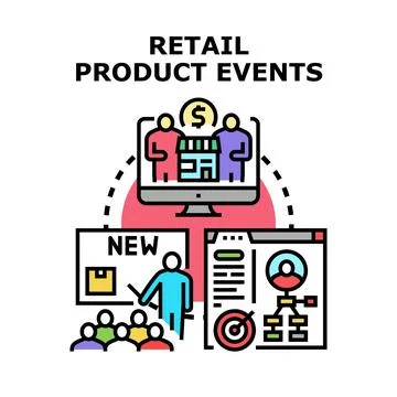 Retail product events vector concept illustration Stock Illustration