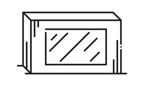 Retail promotion rectangle stand display line icon Stock Illustration
