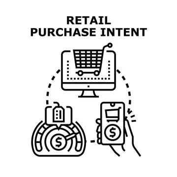Retail purchase intent measuring consumer buying behavior Stock Illustration