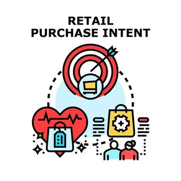 Retail purchase intent targeting consumer buying behavior Stock Illustration