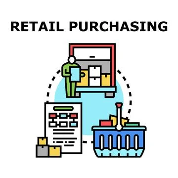 Retail purchasing process, inventory management and shopping strategy Stock Illustration