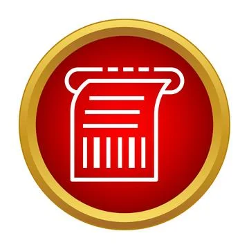 Retail receipt bill invoice payment transaction icon Stock Illustration