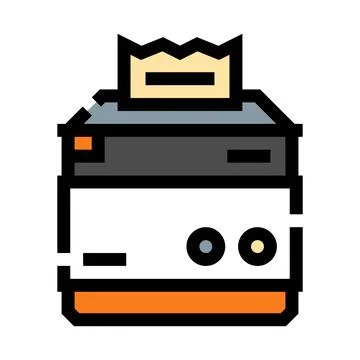 Retail receipt printer producing shopping invoice bill Stock Illustration