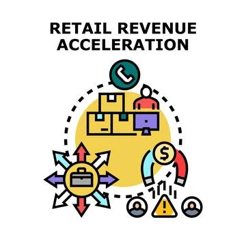Retail revenue acceleration strategy optimizing business growth Illustrazione stock