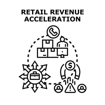 Retail revenue acceleration strategy optimizing business growth Stock Illustration