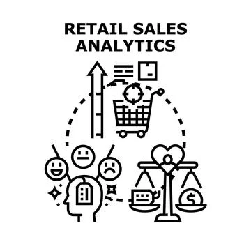 Retail sales analytics illustrating customer behavior and business growth Stock Illustration