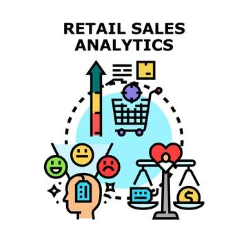 Retail sales analytics illustrating customer behavior and business growth Stock Illustration