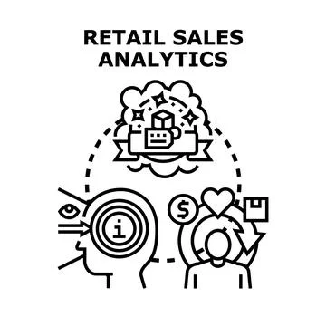 Retail sales analytics maximizing customer understanding and business growth Illustrazione stock
