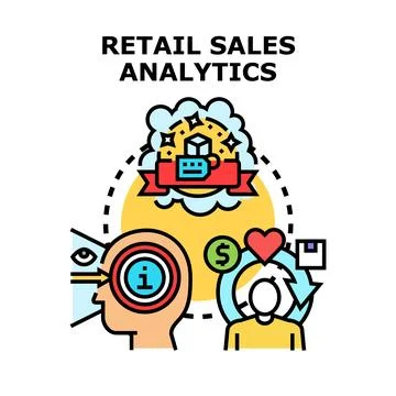 Retail sales analytics maximizing customer understanding and business growth Stock Illustration