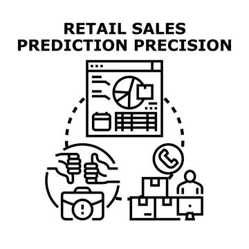 Retail sales prediction precision measuring business accuracy Stock Illustration
