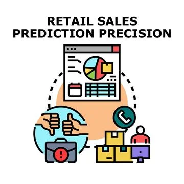 Retail sales prediction precision measuring business accuracy Stock Illustration