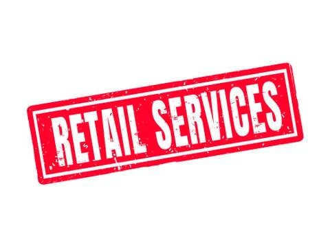Retail services red stamp style Stock Illustration