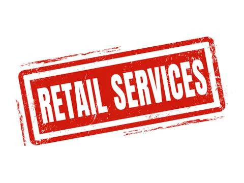 Retail services red stamp style Stock-Illustration