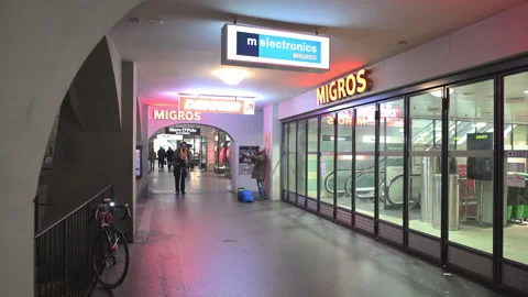 A retail shopping district in Bern Stock Footage 282425408