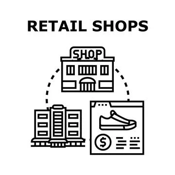Retail shops concept building online sale Ilustración de archivo