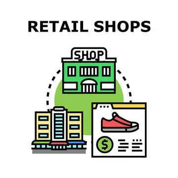 Retail shops concept building online sale Ilustración de archivo