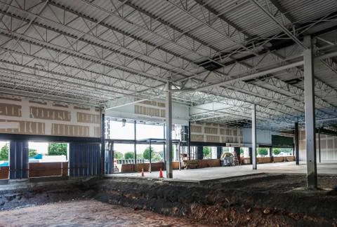 Retail space construction site Stock Photos