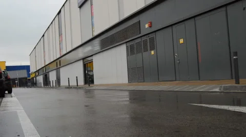 Retail Space in a Rainy Day Stock Footage 45572430