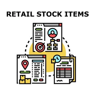Retail stock items management vector concept illustration Stockillustratie
