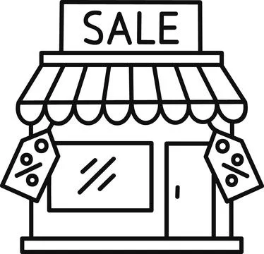 Retail store building black friday sale Stock Illustration