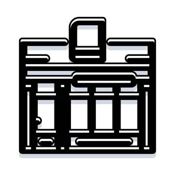 Retail store building facade flat line icon Stock Illustration