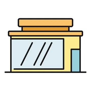 Retail store building icon representing commercial shopping business Ilustración de archivo