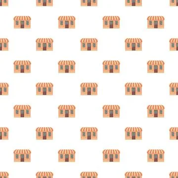 Retail store facade pattern creating a seamless background Illustrazione stock