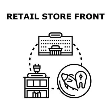 Retail store front concept for shopping and commerce Ilustración de archivo