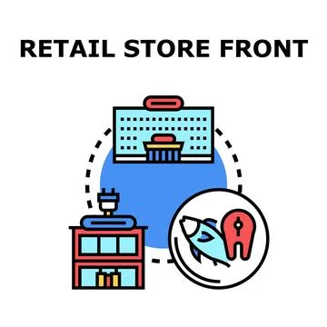 Retail store front concept for shopping and commerce Ilustración de archivo