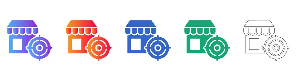 Retail Store Performance Icon Set イラスト素材