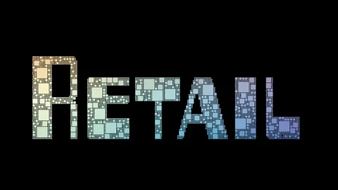 Retail Store Pixelated Text Morphing Looping Pixels With Glitch Effect Stock Footage 113881410