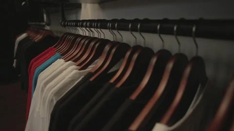 Retail Store Shirt Rack. Video stock 68200854