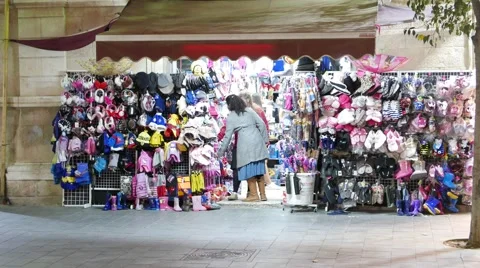 Retail Storefront With Browsing Shoppers Stock Footage 57225889